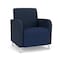 Lesro Siena Lounge Reception Guest Chair, Brushed Steel, RF Blueberry Back, MD Ink Seat, RF Blueberry Panels SN1101 - alternate 1
